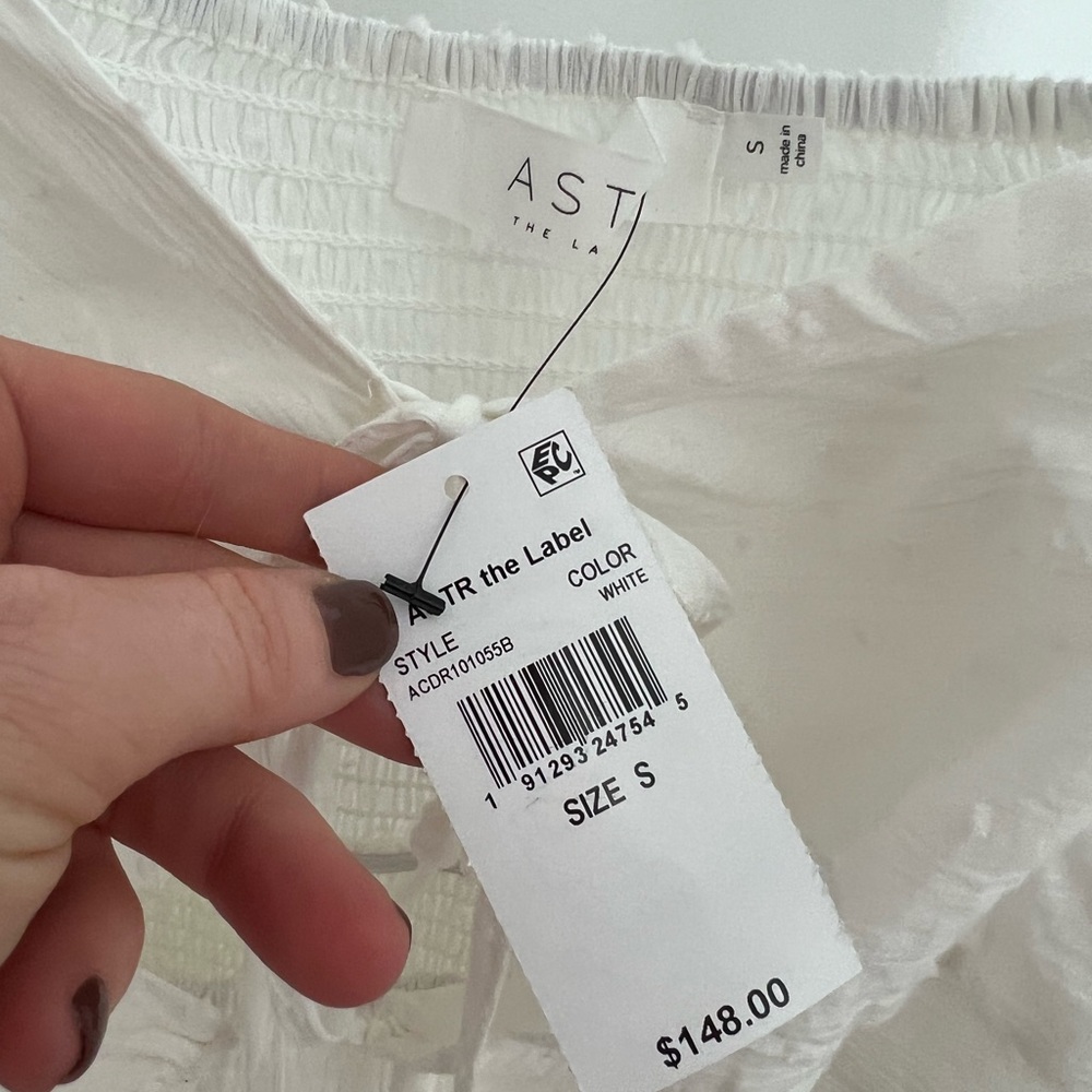White ASTR Ruffle Dress Small - Picture 4 of 5
